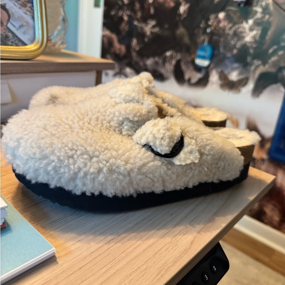 Papillio Cream and Black Cozy Mules